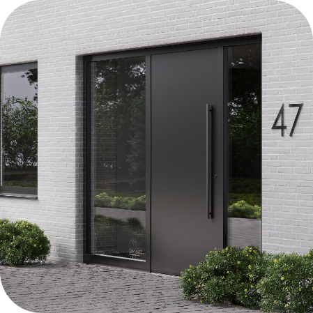 Haustüre in Schwarz Außenansicht 