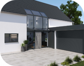 Haustüre mit Betonoptik Außenansicht 